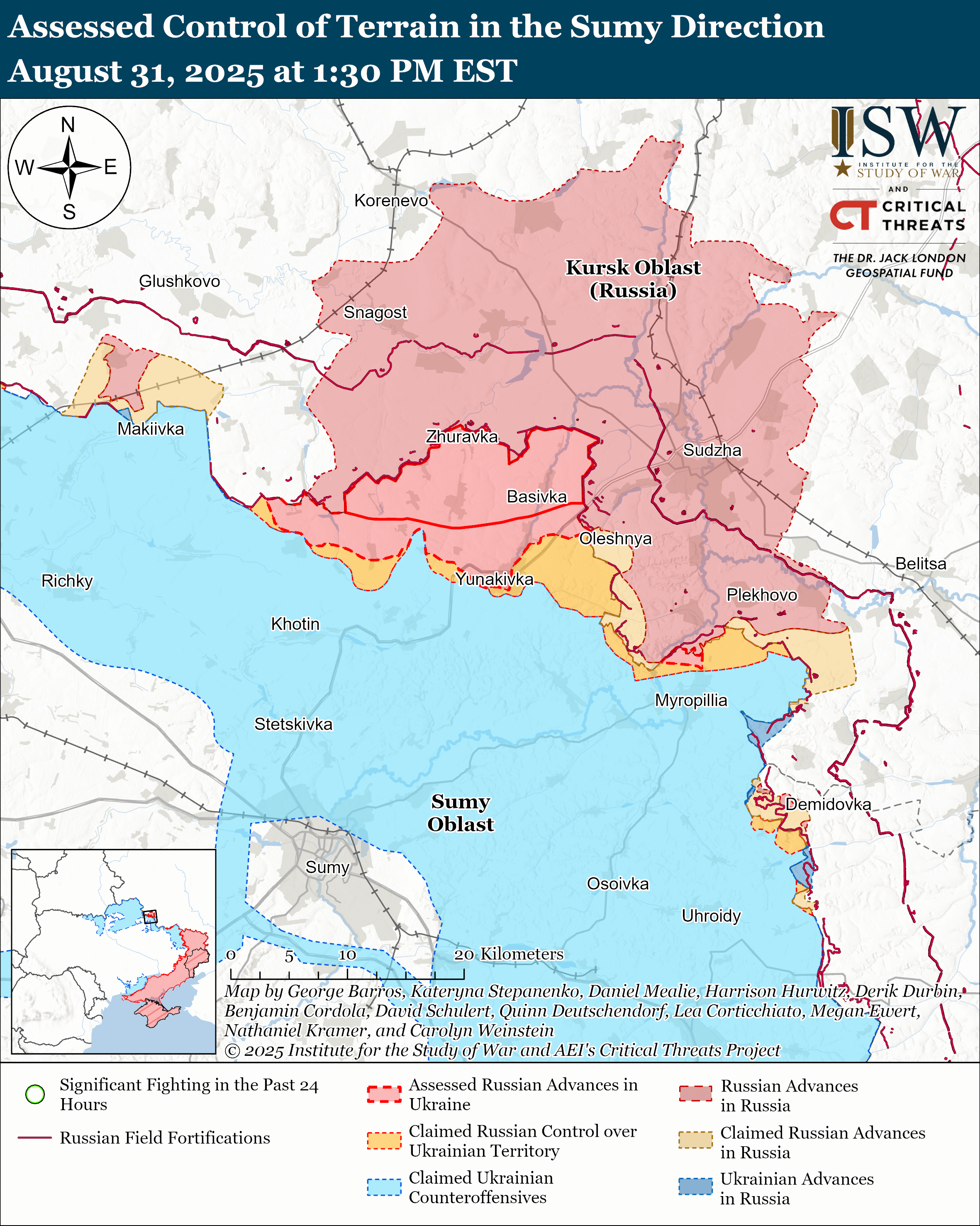 Армія РФ наступає по всіх напрямках фронту, але безрезультатно: карти ISW